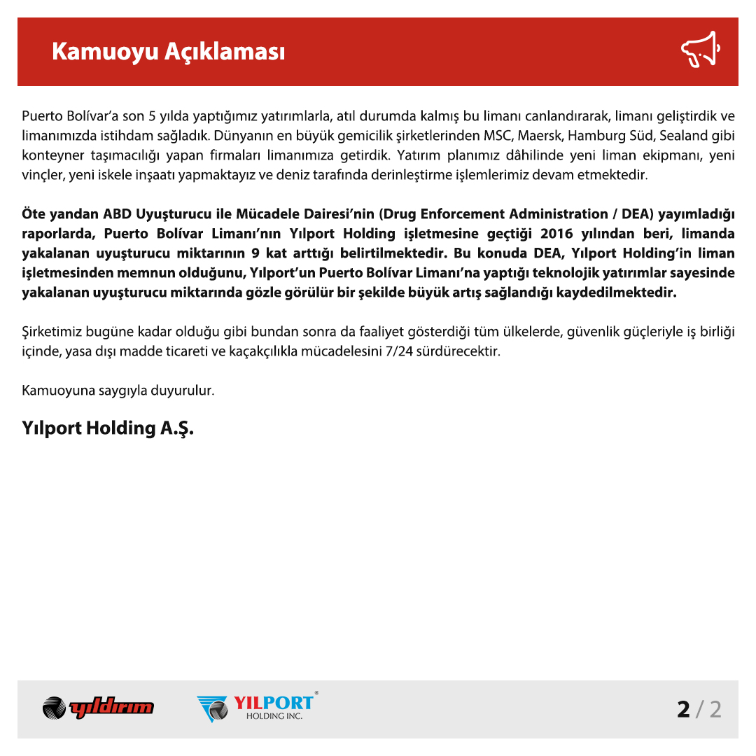uyusturucu kacakciligi iddialarina iliskin yildirim holding den aciklama geldi haberler tamgaturk