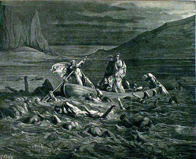 Dante’nin İlahi Komedya’sından Styx, Ölüler Nehri. 1857