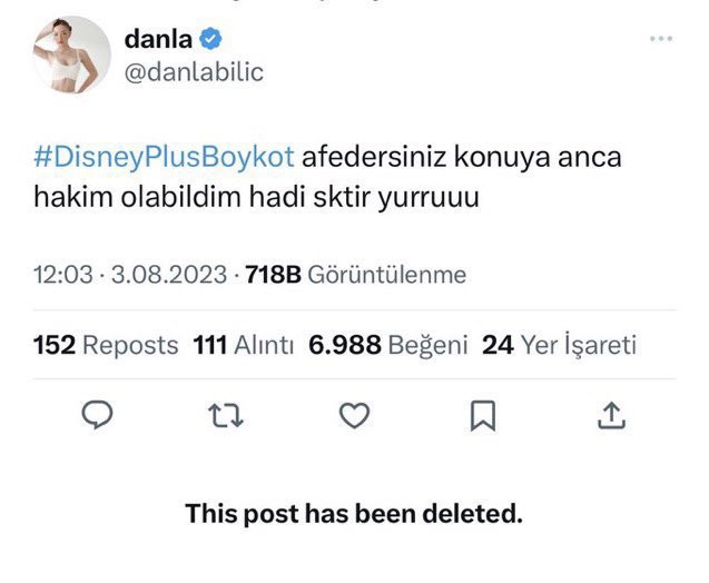 Fenomen Danla Bilic'e Atatürk'ün Dizisini Yayınlamama Kararı Alan Disney'i  Boykot Etmek 