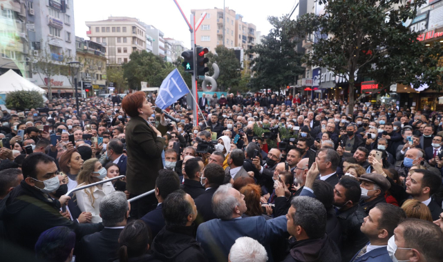 Akşener'in Esnaf Ziyareti Mitinge Dönüştü: Tabure Üstünde Konuştu