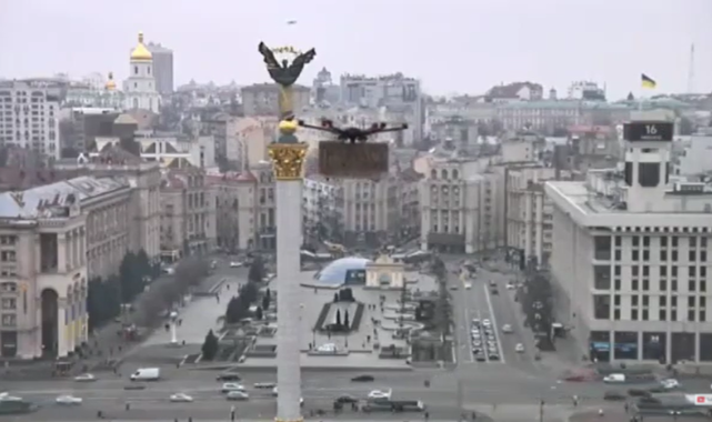 Reuters'ın Kiev Canlı Yayınında İHA'yla Reklam