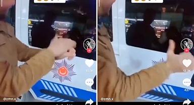 Bir Suriyeli Kaçkın, Türk Polisine El Hareketleri Yaparak 'Eğlendi'