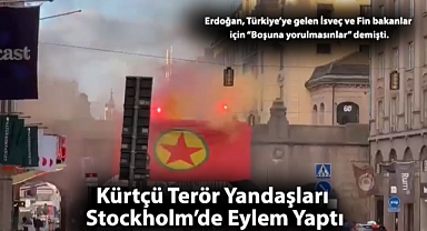 İsveç'in Başkenti Stockholm'de Kürtçü Terör Taraftarları Eylem Yaptı
