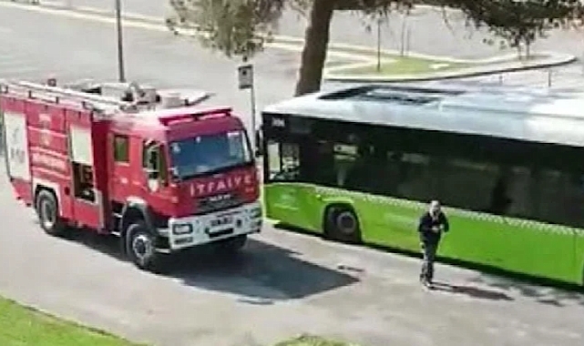 Kocaeli'nde Belediye Otobüsünün Yanında Yılan Paniği