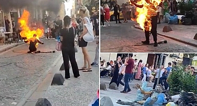 Galata'da Kendini Yakan Şahıs Hastanede Hayatını Kaybetti