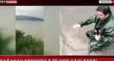 Zonguldak'ta Sel: TRT Muhabiri Rögara Düştü