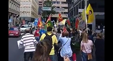 Kürtçü Terör Örgütü PKK Yandaşları İsveç'te Yürüyüş Düzenledi