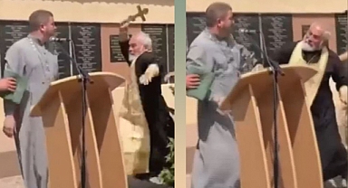 Rus Yanlısı Rahip, Ukraynalı Rahibe Haçla Saldırdı