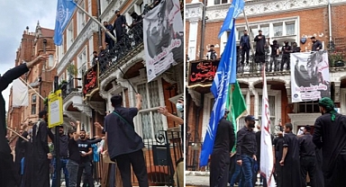 Mürteciler Azerbaycan'ın Londra Büyükelçiliğine Saldırdı