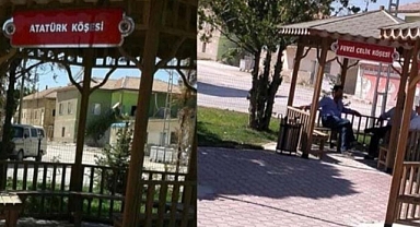 AKP'li Belediye Parktaki Atatürk Köşesi ve Resmini Kaldırdı