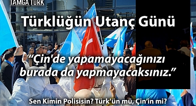 'Kahraman Türk Polisi'nden BM Ofisi Önündeki Uygurlara: Çin'de Yapamayacağınızı Burada da Yapmayacaksınız