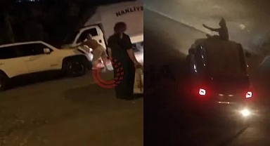 Esenyurt'ta Yabancı Uyruklu Kadın, Tartıştığı Adamın Arabasının Üstüne Çıktı