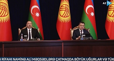 'Türk Liderleri' Aliyev ve Caparov Ortak Basın Toplantısında Rusça Konuştu