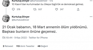 Hacettepe Üniversitesi Felsefe Bölüm Başkanı Kurtuluş Dinçer'den Skandal 10 Kasım Paylaşımları