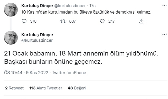 Hacettepe Üniversitesi Felsefe Bölüm Başkanı Kurtuluş Dinçer'den Skandal 10 Kasım Paylaşımları