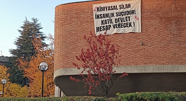 PKK'lılar, ODTÜ'de Pankart Astı