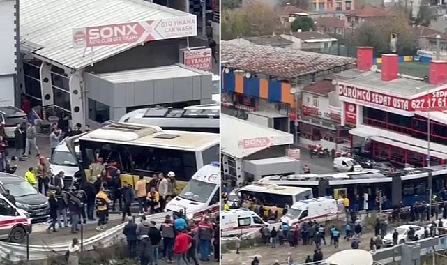 İstanbul'da Tramvay ve Otobüs Çarpıştı