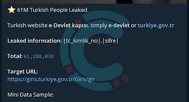 61 Milyon Vatandaşın E-Devlet Verilerinin Sızdırıldığı İddiası: TC Kimlik No ve Şifreler Dahil