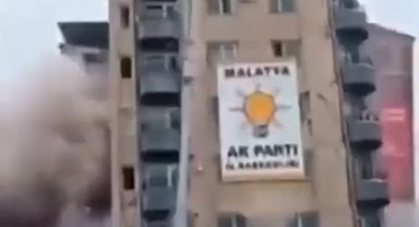AKP Malatya İl Başkanlığı'nın Yıkıldığı Anlar Kameralara Yansıdı