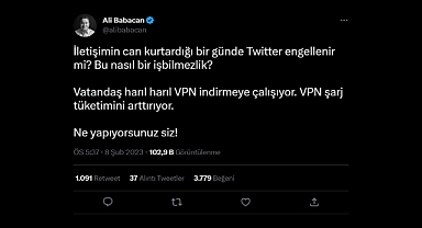 Ali Babacan: Vatandaş VPN İndirmeye Çalışıyor. VPN Şarj Tüketimini Arttırıyor, Ne Yapıyorsunuz Siz?