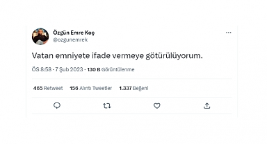 Özgün Emre Koç İfadeye Götürüldüğünü Açıkladı
