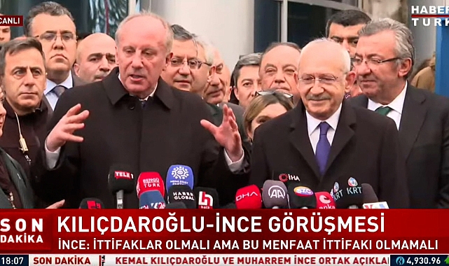 İnce ve Kılıçdaroğlu Görüşmesi Sona Erdi: İnce, 'Çekilecek Misiniz?' Sorusuna 'Hayır' Yanıtını Verdi
