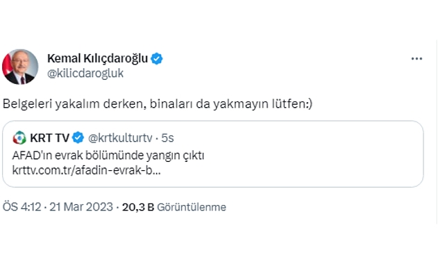 Kemal Kılıçdaroğlu'ndan AFAD'a Tepki