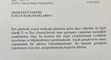 Memleket Partisi 'İnce Dansı'nı Yöneticilere Yasakladı