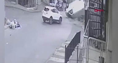 Güngören'de Kaza Yapan Bir Araç Takla Attı: Yaya Vatandaş Ölümden Döndü