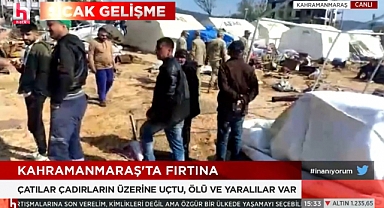 Kahramanmaraş'ta Çatıdan Kopan Parçalar Depremzedelerin Çadırlarının Üstüne Düştü
