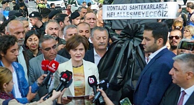 CHP'den 'Montajcı Sahtekarlarla Helalleşmeyeceğiz' Yazılı Siyah Çelenk