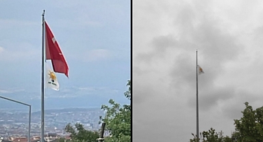 Denizli'de Türk Bayrağı İndirilip AKP Bayrağı Asıldı