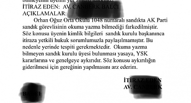 Zonguldak Ereğli'de AKP'li Sandık Görevlisinin Okuma Yazma Bilmediği Ortaya Çıktı
