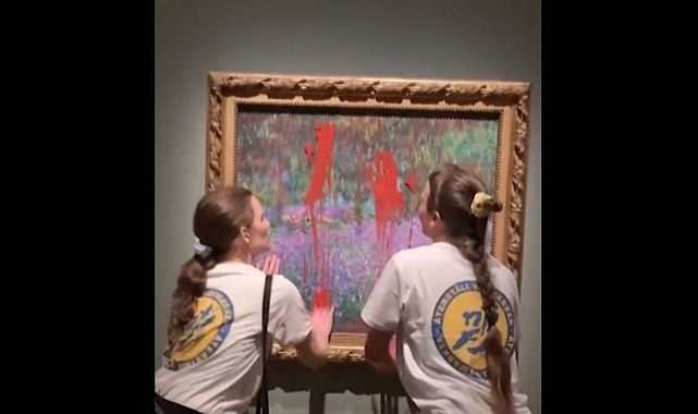 İklim Teröristleri İsveç'te Monet Tablosuna Saldırdı