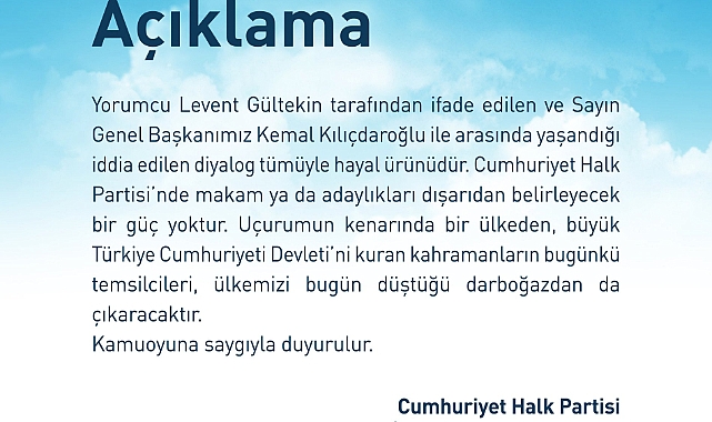 CHP'den Levent Gültekin'e Yalanlama