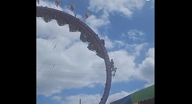 Lunapark'ta Facianın Eşiğinden Dönüldü: Eğlence Treni Aniden Durdu, İnsanlar Baş Aşağı Mahsur Kaldı