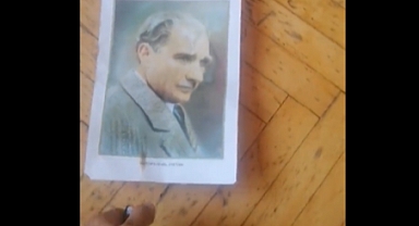 İnsan Müsveddesi Bir Yobaz, Hakaret Ederek Ulu Önder Mustafa Kemal Atatürk'ün Fotoğrafını Yaktı