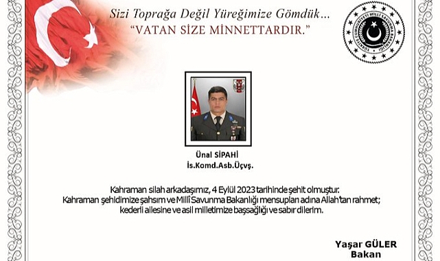 Pençe-Kilit Operasyonu Bölgesinde Kahraman Bir Türk Askeri Şehit Oldu