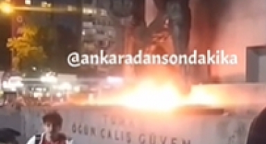 Saldırgan Şahıs, Ankara Güvenpark'taki Özgürlük Anıtı'nda Yangın Çıkardı