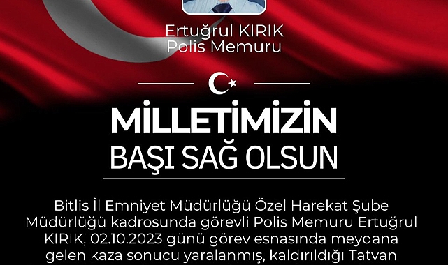 Bitlis'te Görev Esnasında Meydana Gelen Kaza Sonucu 1 Polis Şehit Oldu