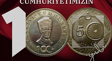 Cumhuriyetin 100. Yılına Özel Olarak Madeni '5 Türk Lirası'