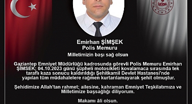 Gaziantep'te 1 Polis Şehit Oldu
