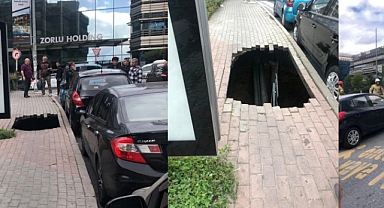İstanbul Şişli'de Kaldırım Çöktü, Bir Kadın Çukura Düşerek Yaralandı