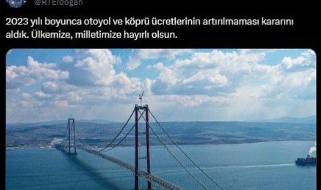 Otoyol ve Köprülere Zam