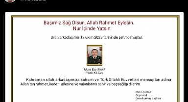 Pençe-Kilit Operasyon Bölgesinde 1 Kahraman Türk Askeri Şehit Oldu