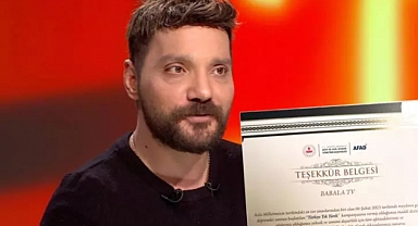 AFAD'dan Babala TV'ye Teşekkür Belgesi