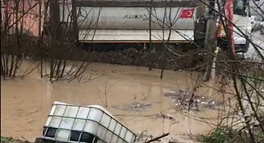 Düzce'deki Sağanakta Dereler Taştı, Evleri Su Bastı