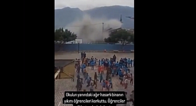 Hatay'da, Depremzede Çocukların Gözü Önünde Bina Yıkılması Tepki Çekti 