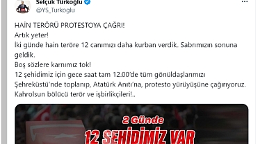 İYİ Parti Bursa Milletvekili Selçuk Türkoğlu Terörü Protesto Çağrısında Bulundu