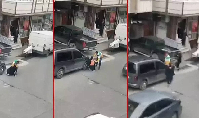 Esenyurt'ta Sokak Ortasında Bir Kadını Döven Adama Mahallede Bulunan Gençler Müdahale Etti